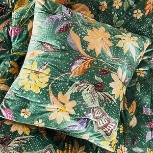 Anthropologie Laurel Velvet Euro Shams Set